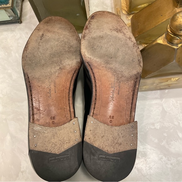 Salvatore Ferragamo Black Calf Leather Loafer Dress Shoe Men’s Sz 12D, Exce Cond - Picture 15 of 16